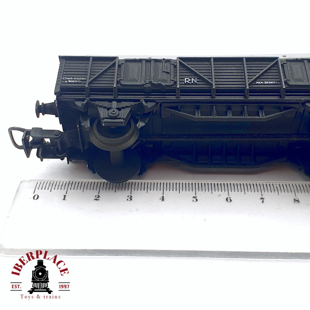 ♻️ 2da mano -  DC Electrotren 1351 vagón de bordes altos con coches de carga RENFE H0 escala 1:87