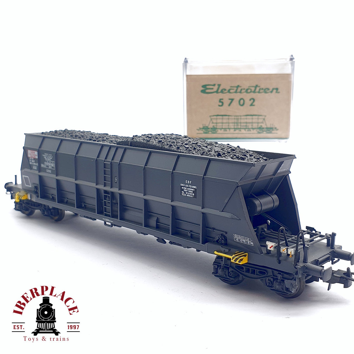 ♻️ 2da mano -  DC Electrotren 5702 vagón tolva SNCF con carbón H0 escala 1:87