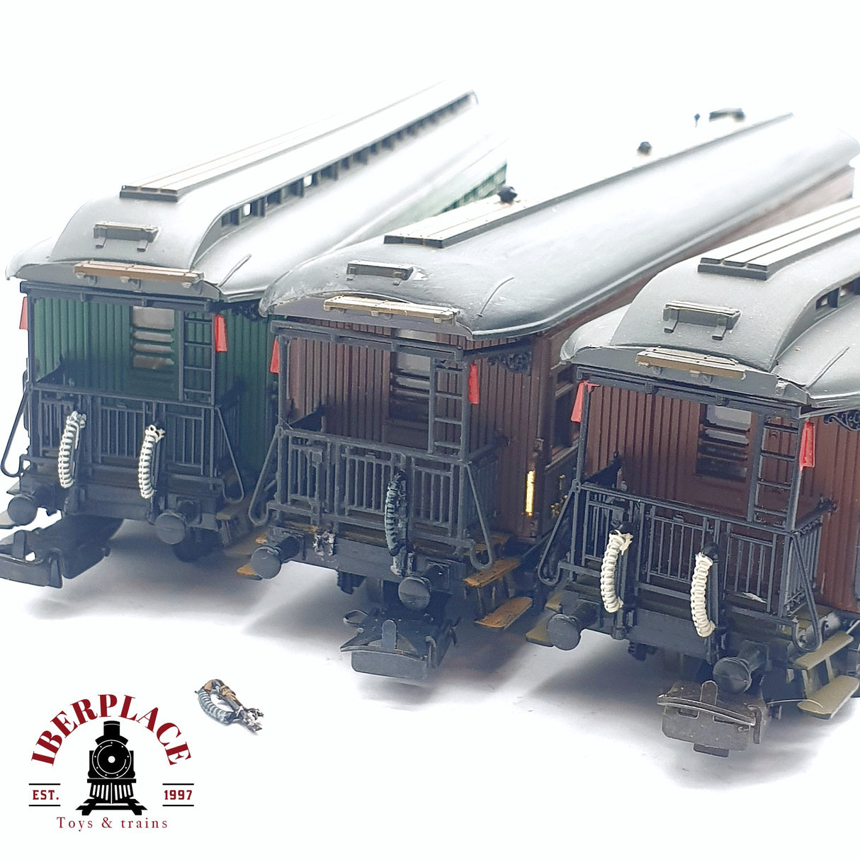 ♻️ 2da mano -  DC Electrotren 3x vagones pasajeros M.Z.A Toledo Madrid RENFE H0 escala 1:87