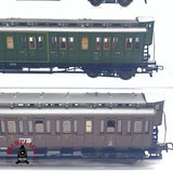 ♻️ 2da mano -  DC Fleischmann 3x vagones pasajeros y equipaje K.P.E.V H0 escala 1:87