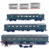 ♻️ 2da mano -  DC Fleischmann 3x vagones pasajeros Ferrocarriles Británicos H0 escala 1:87