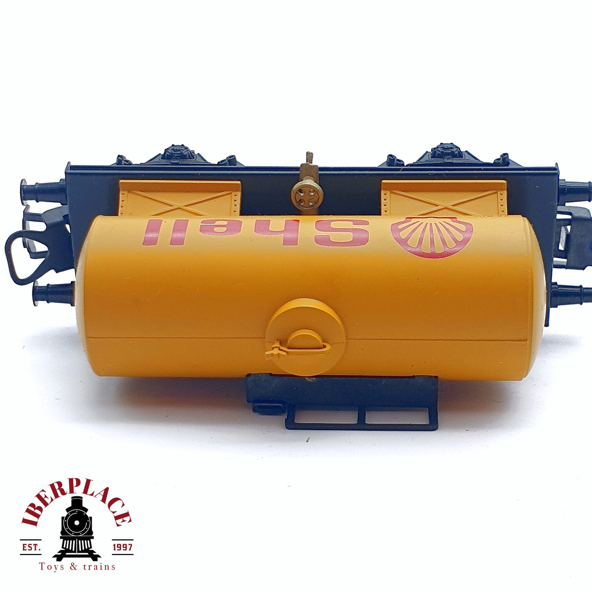 ♻️ 2da mano -  DC Electrotren 1802 vagón cisterna shell amarillo RENFE H0 escala 1:87