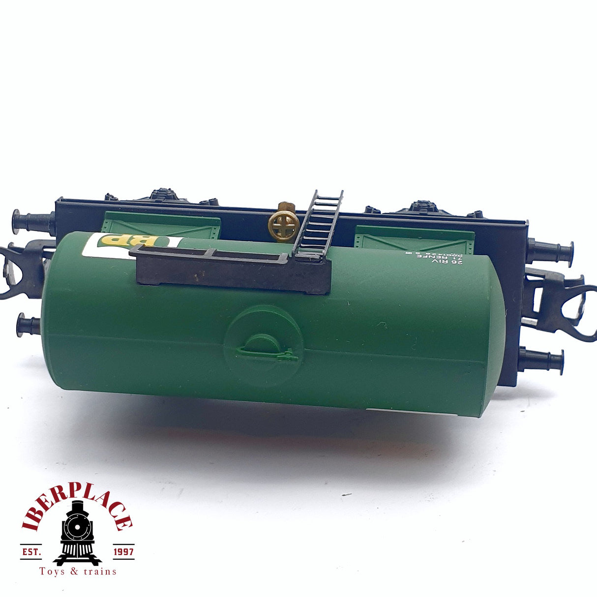 ♻️ 2da mano -  DC Electrotren 1803 vagón cisterna Bp verde RENFE H0 escala 1:87