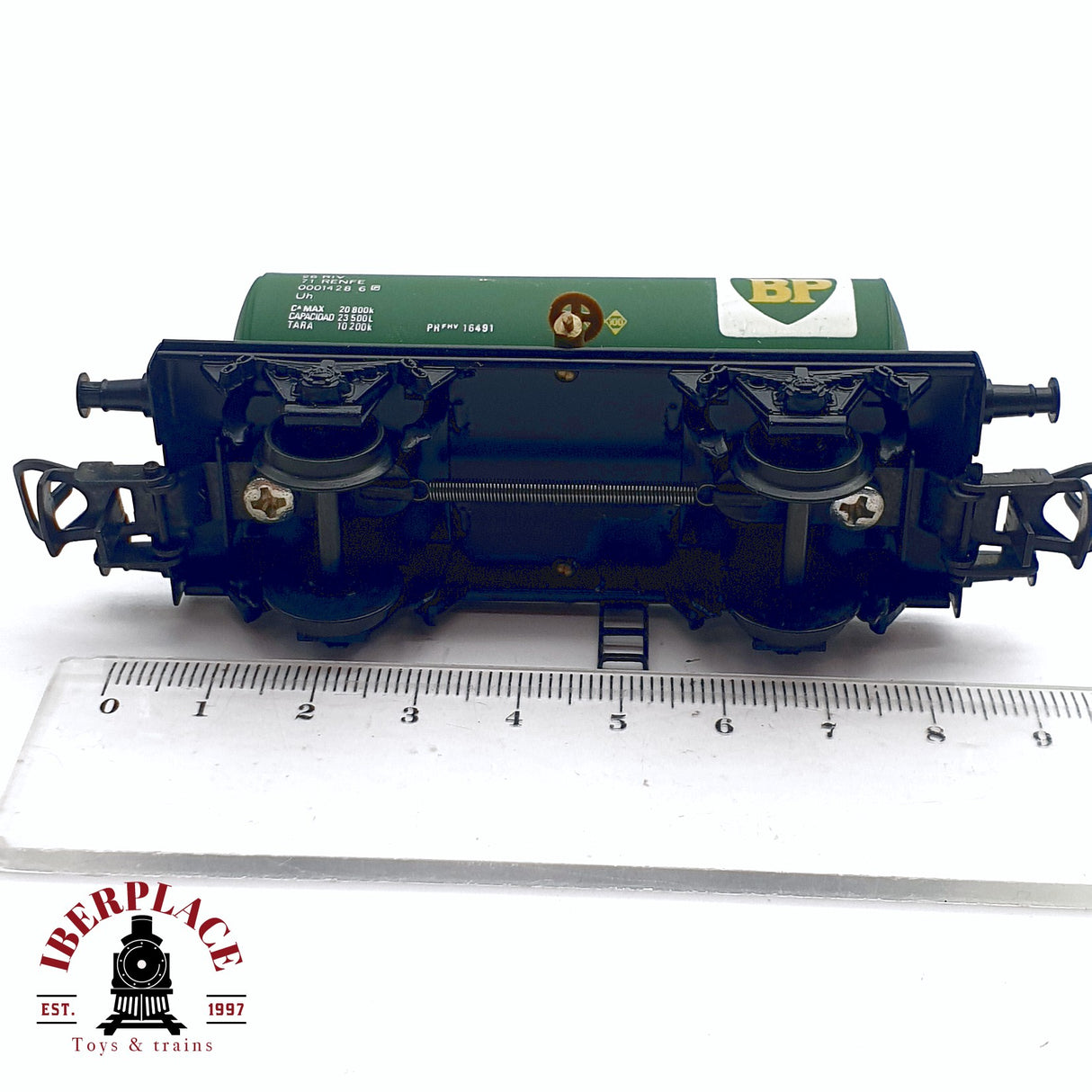 ♻️ 2da mano -  DC Electrotren 1803 vagón cisterna Bp verde RENFE H0 escala 1:87