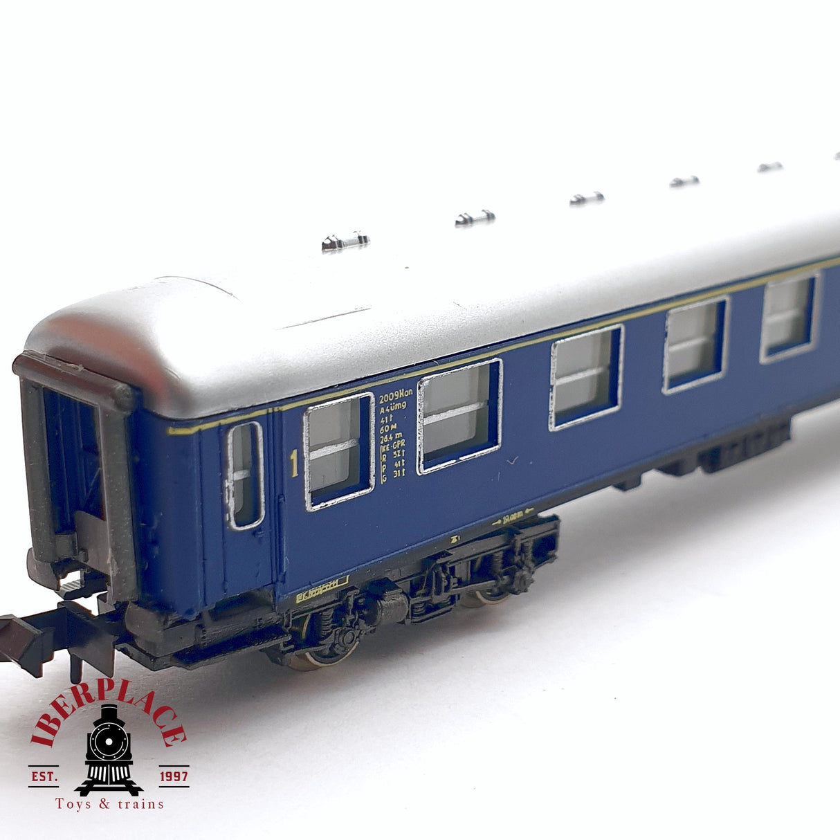 ♻️ 2da mano - Atlas 2681 vagón de pasajeros DB clase 1 azul N escala 1:160