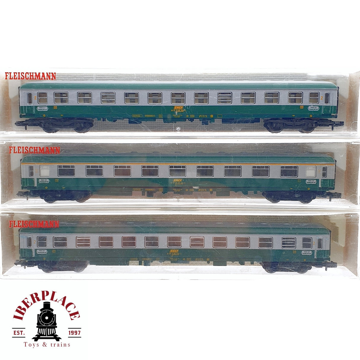 ♻️ 2da mano - 3x Fleischmann 8152 8151 8193 vagones pasajeros SNCF N escala 1:160