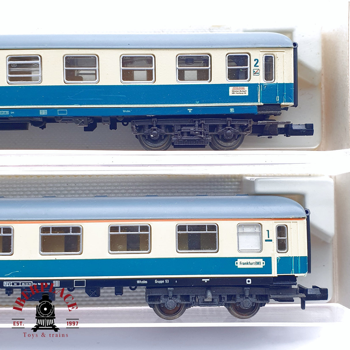 ♻️ 2da mano - 4x Fleischmann 7432 8190 8100 8199 vagones pasajeros y equipaje DB N escala 1:160