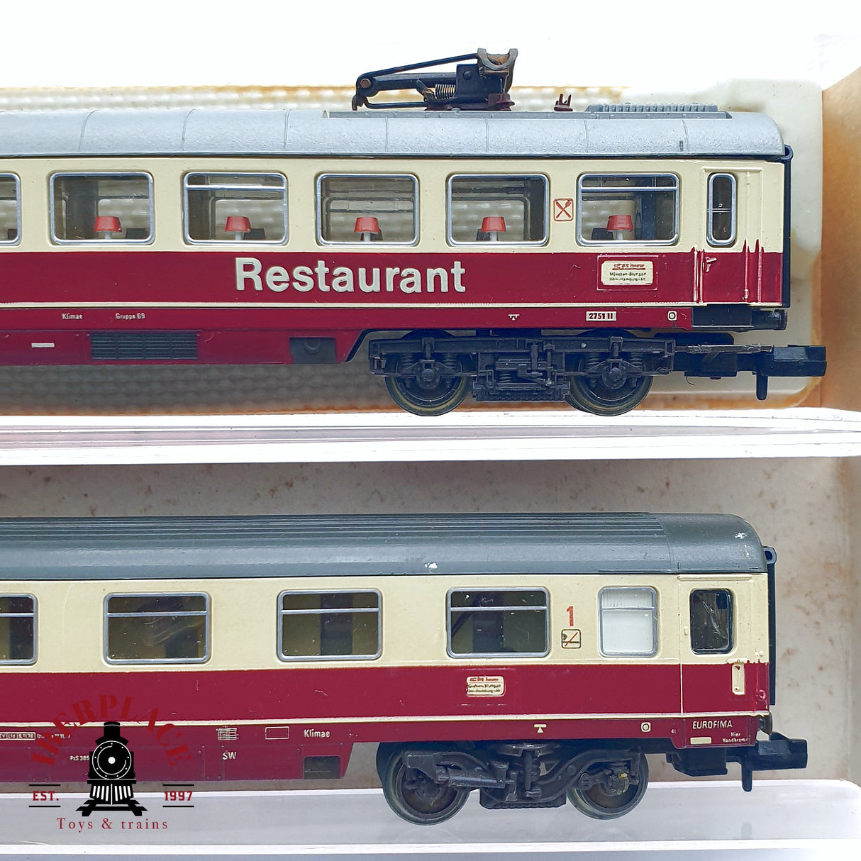 ♻️ 2da mano - 5x Fleischmann vagones pasajeros y restaurante Restaurante DB N escala 1:160