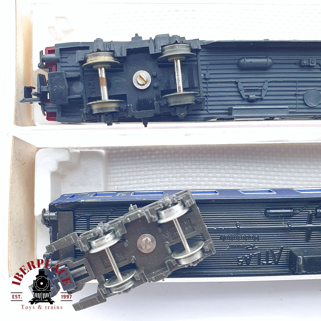 ♻️ 2da mano - 4x Fleischmann vagones pasajeros, equipajes, restaurante DB N escala 1:160