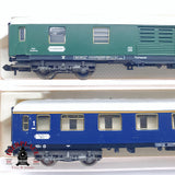 ♻️ 2da mano - 4x Fleischmann vagones pasajeros, equipajes, restaurante DB N escala 1:160