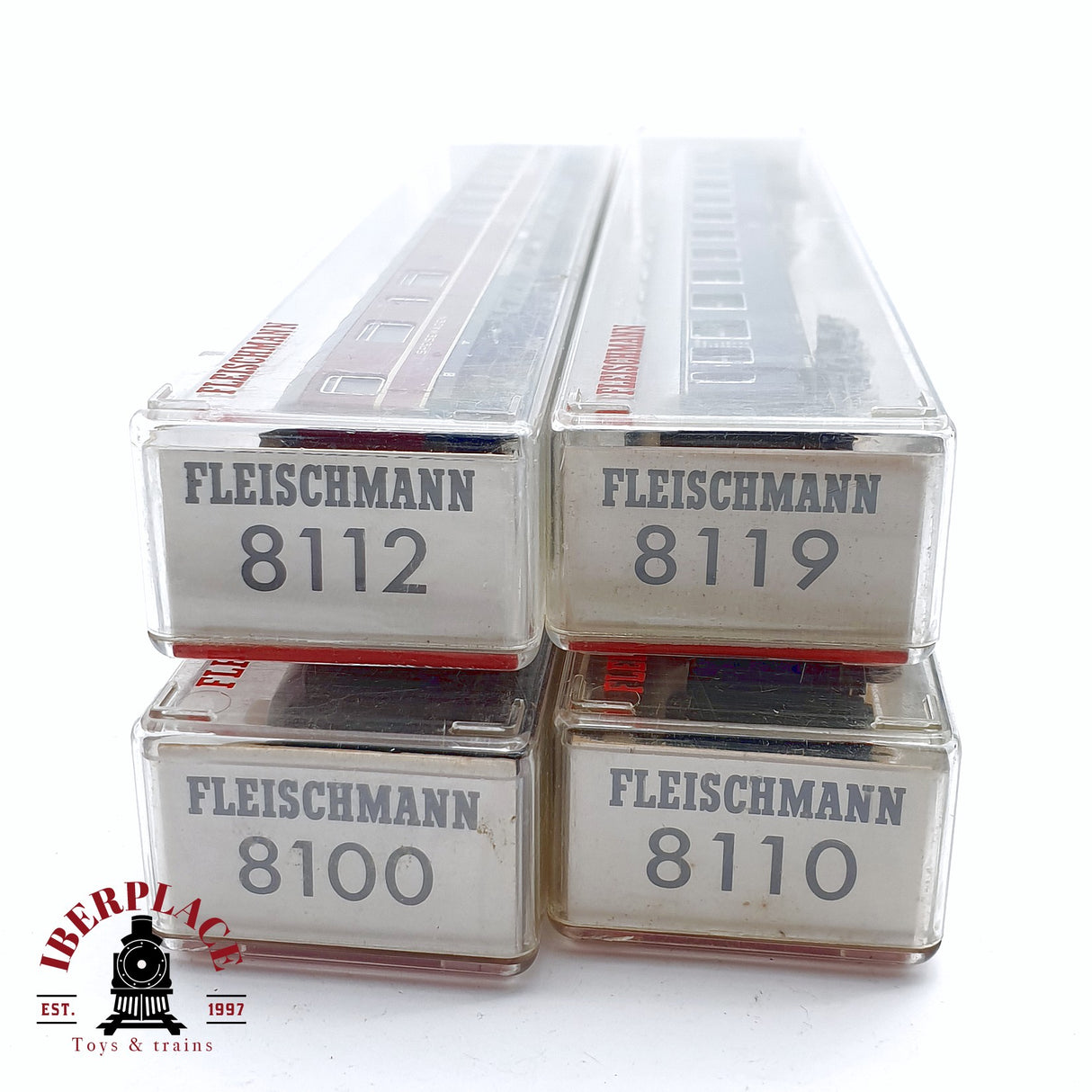 ♻️ 2da mano - 4x Fleischmann vagones pasajeros, equipajes, restaurante DB N escala 1:160