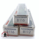 ♻️ 2da mano - 3x Fleischmann vagones pasajeros, restaurante DB 2da clase N escala 1:160