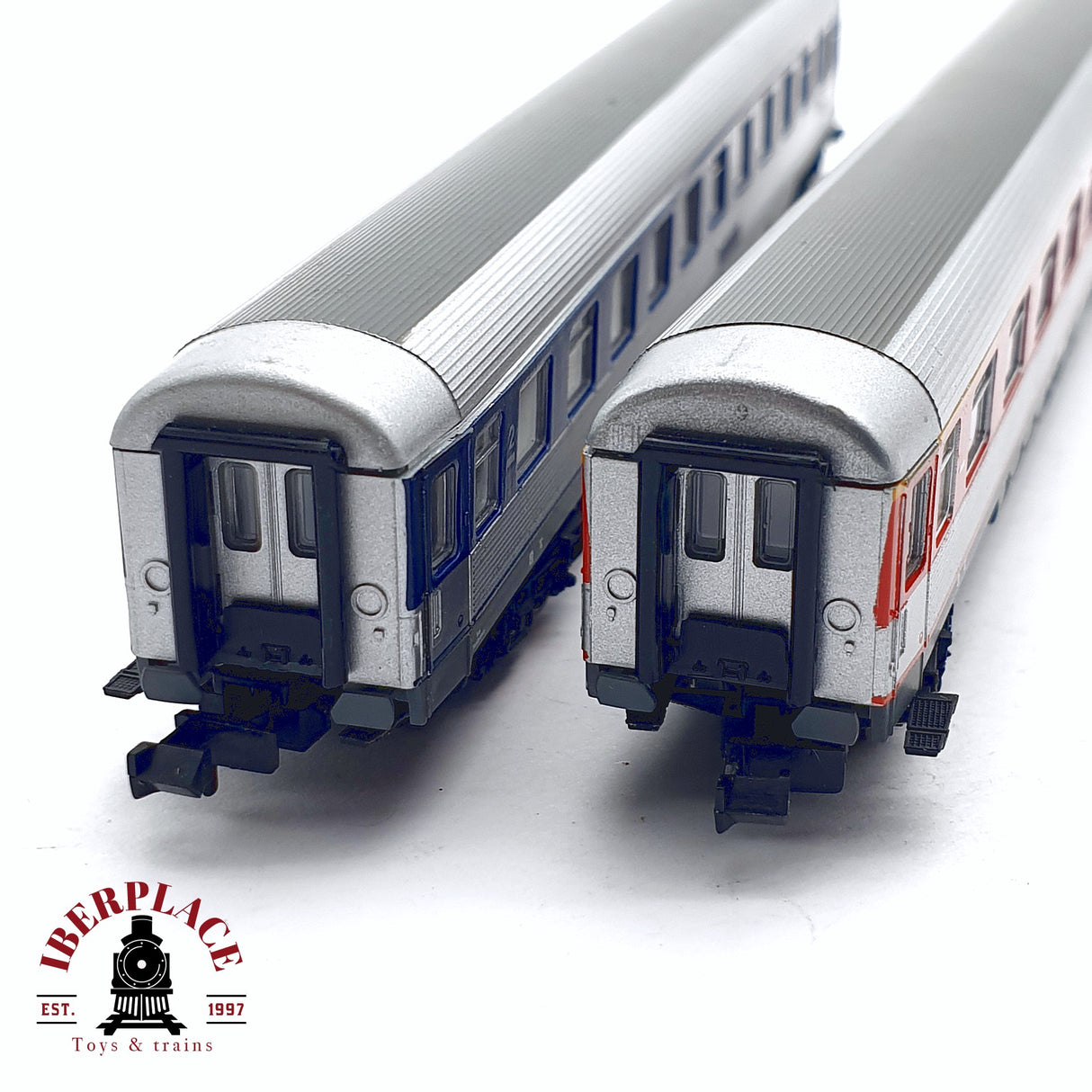 ♻️ 2da mano - 2x Fleischmann vagones pasajeros, restaurante DB 1-2 clase N escala 1:160