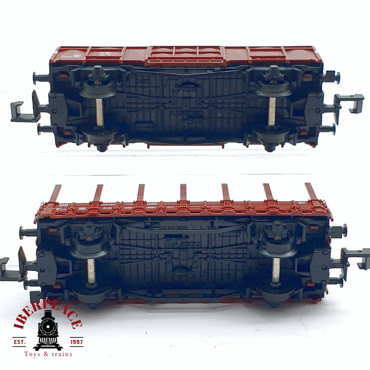 ♻️ 2da mano - 2x Fleischmann vagones mercancias EUROP DB N escala 1:160