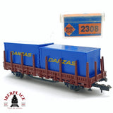 ♻️ 2da mano - Roco 2308 vagón estacas con contenedores DANZAS DB N escala 1:160