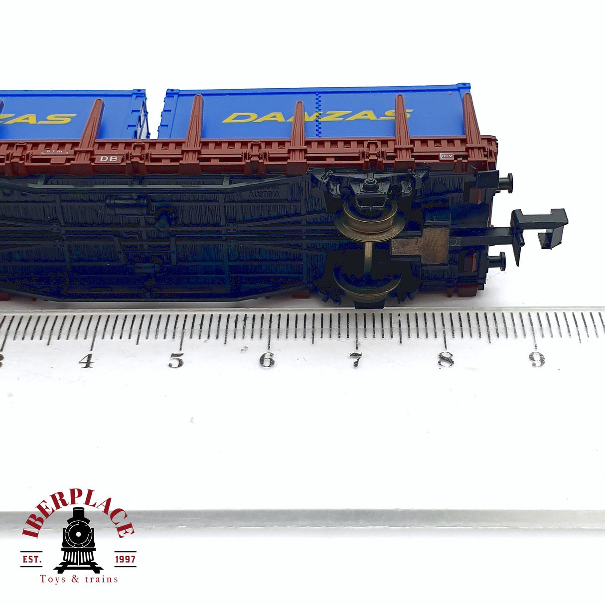 ♻️ 2da mano - Roco 2308 vagón estacas con contenedores DANZAS DB N escala 1:160