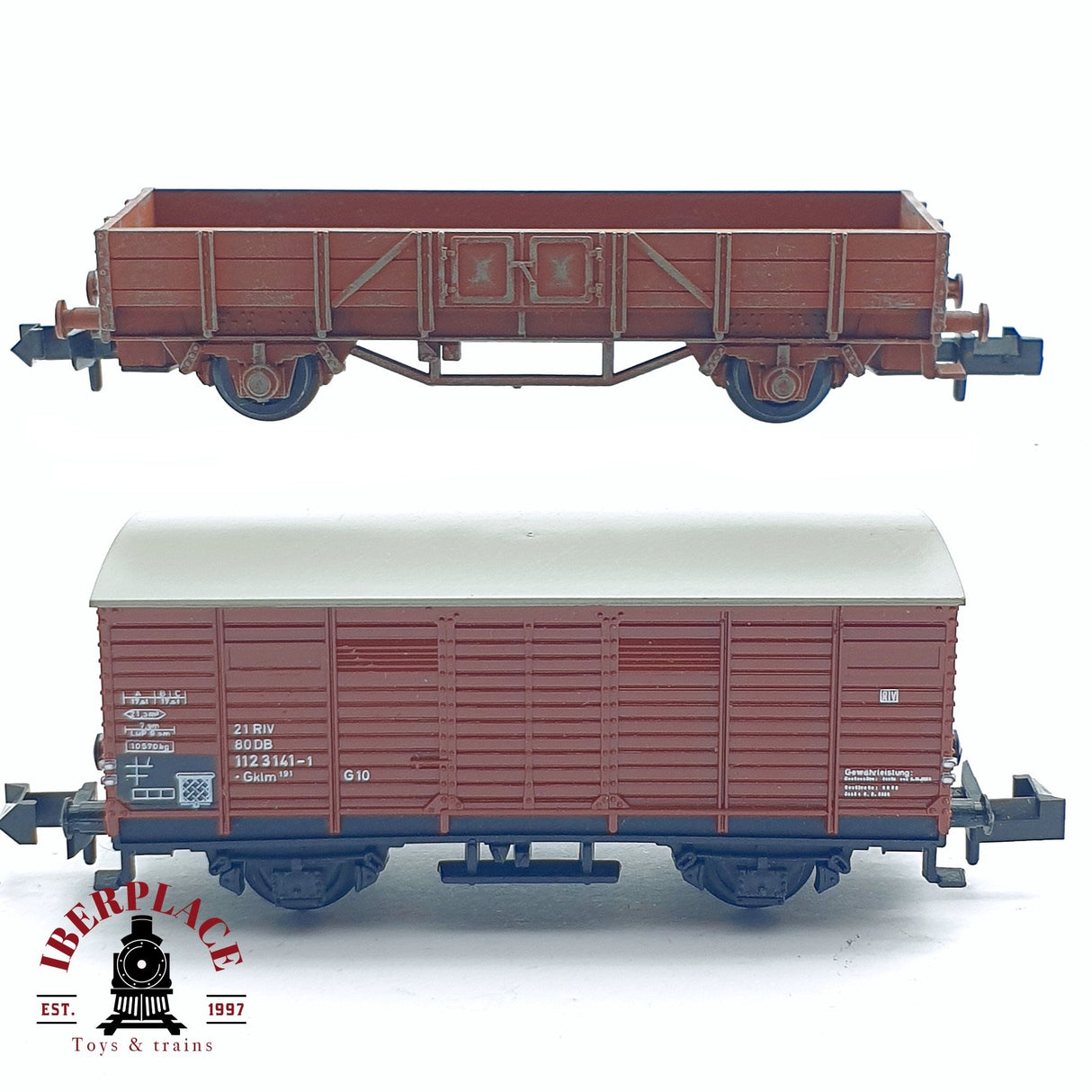 ♻️ 2da mano - Fleischmann Minitrix 2x vagones mercancias DB N escala 1:160