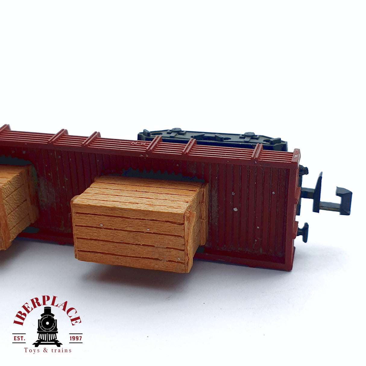 ♻️ 2da mano - IBERTREN vagón mercancias de borde bajo con carga RENFE N escala 1:160