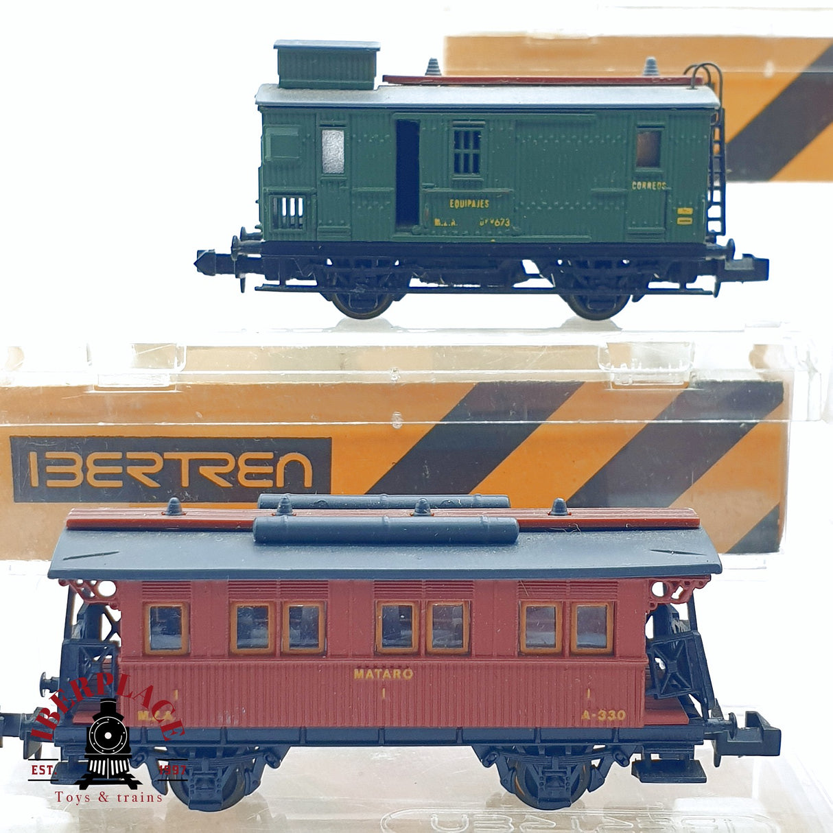 ♻️ 2da mano - IBERTREN 5x 247 371 223 vagones pasajero y equipajes RENFE N escala 1:160