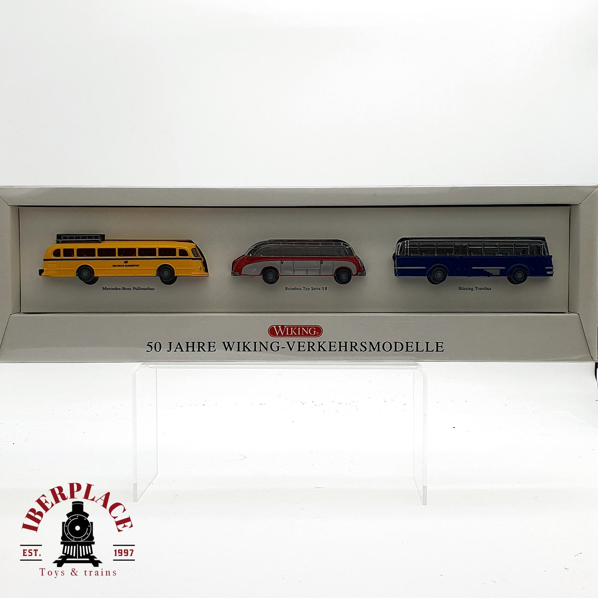 WIKING set de buses 50 años Mercedes Benz, Setra S8, Bussing Trambus H0 escala 1:87