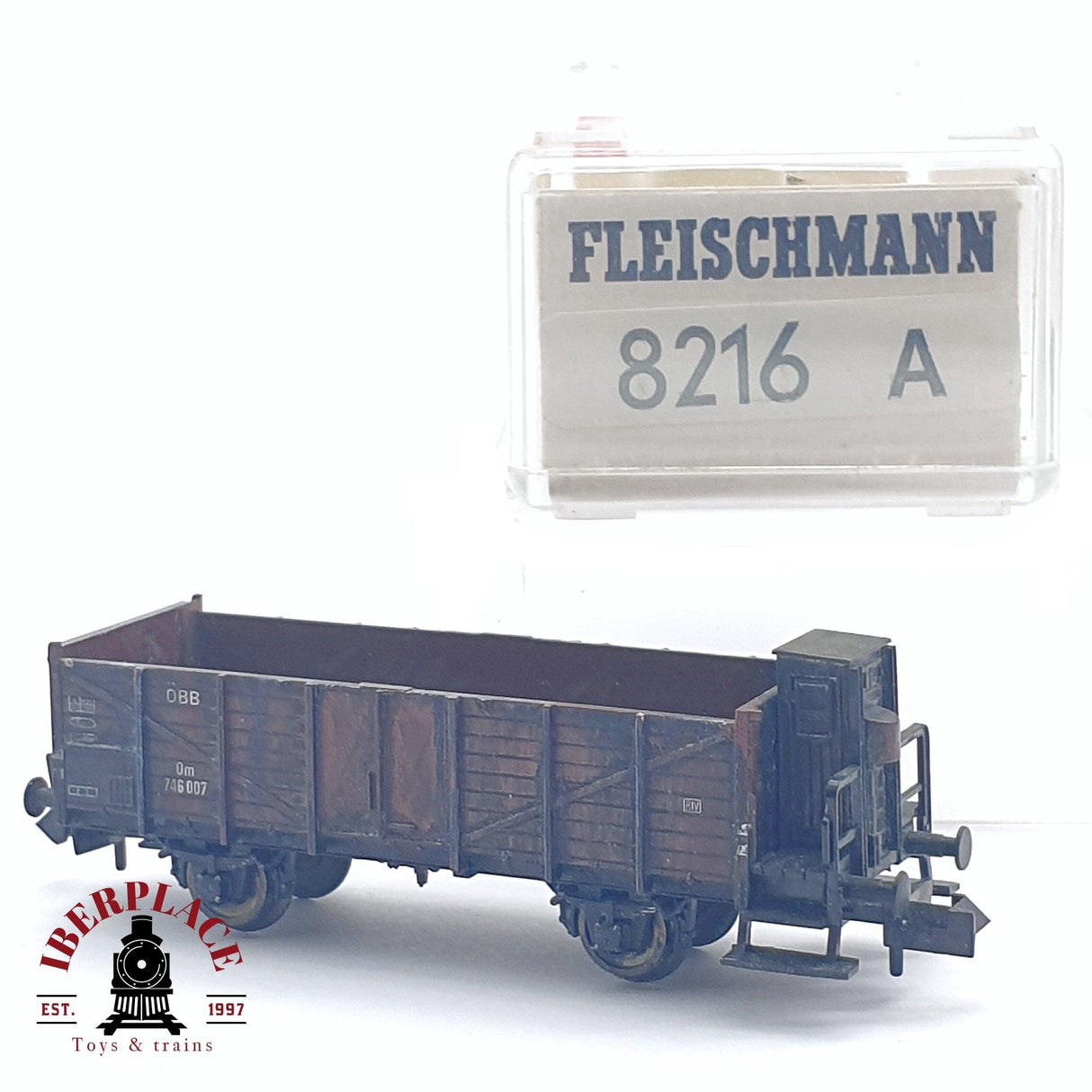 ♻️ 2da mano - Fleischmann 8216A vagón bordes altos ÖBB 746 007 N escala 1:160