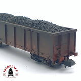 ♻️ 2da mano - Roco 25196 vagón mercancias envejecido con carbón N escala 1:160