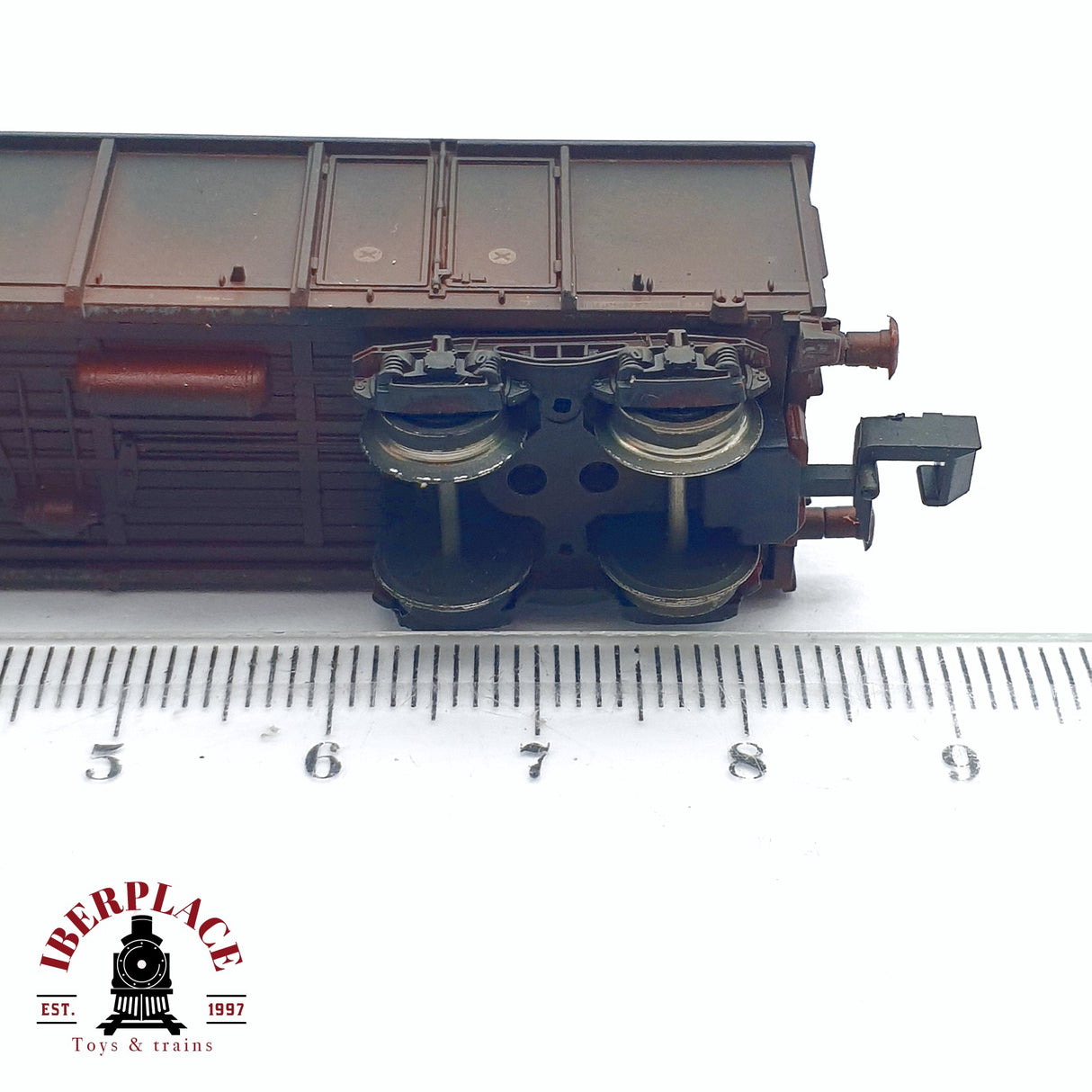 ♻️ 2da mano - Roco 25196 vagón mercancias envejecido con carbón N escala 1:160