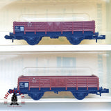 ♻️ 2da mano - Minitrix 2x 3251 vagones de borde bajo DB N escala 1:160