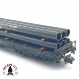 ♻️ 2da mano - Fleischmann 25315 vagón plataforma con tubos Salzgitter AG N escala 1:160