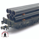 ♻️ 2da mano - Fleischmann 25315 vagón plataforma con tubos Salzgitter AG N escala 1:160