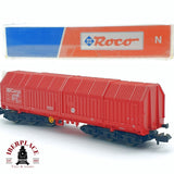 ♻️ 2da mano - Roco 25320 vagón cerrado Cargo DB Rojo N escala 1:160