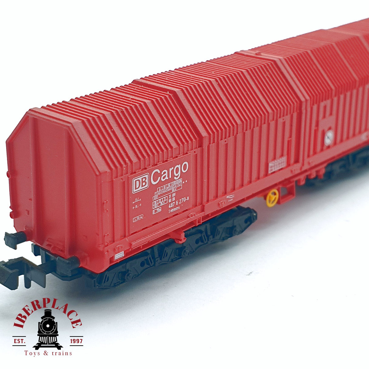 ♻️ 2da mano - Roco 25320 vagón cerrado Cargo DB Rojo N escala 1:160