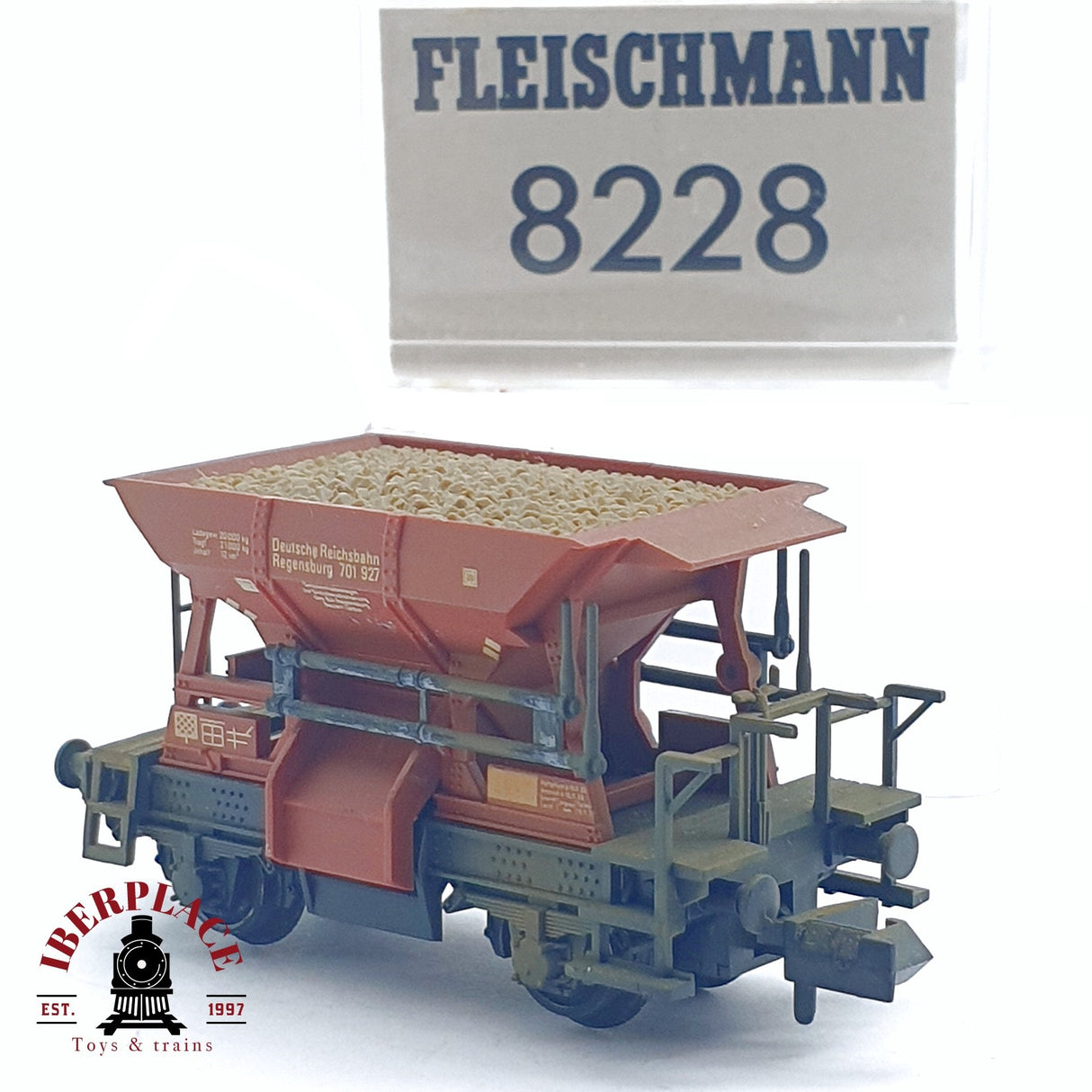 ♻️ 2da mano - Fleischmann 8228 vagón tolva con gravilla DR N escala 1:160