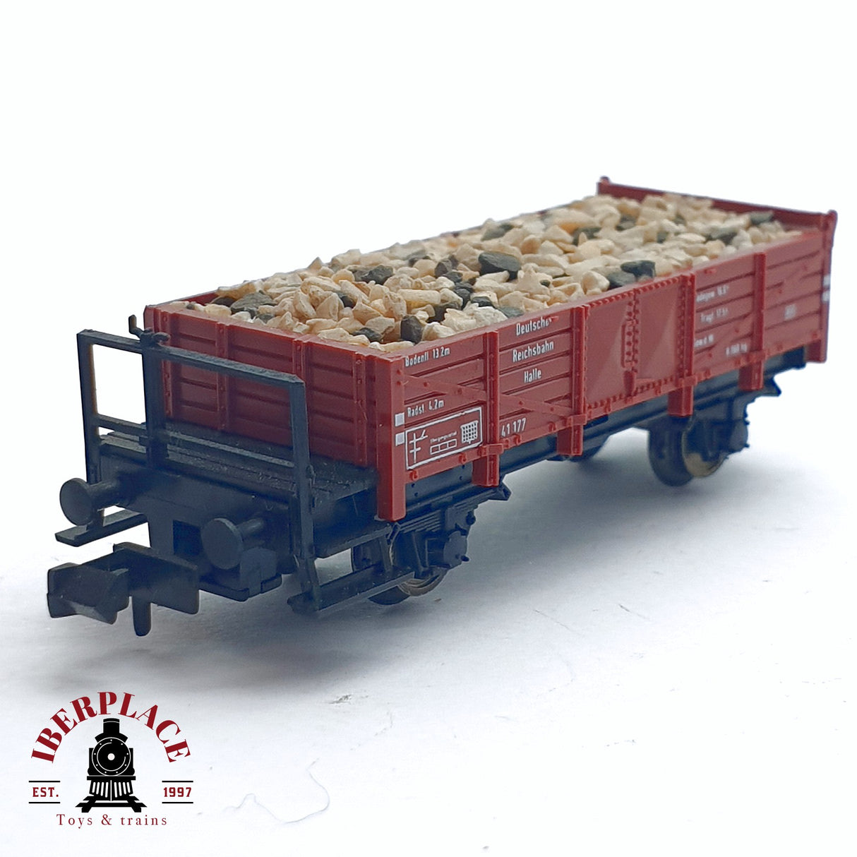 ♻️ 2da mano - Fleischmann 8203 vagón abierto con piedras DR N escala 1:160