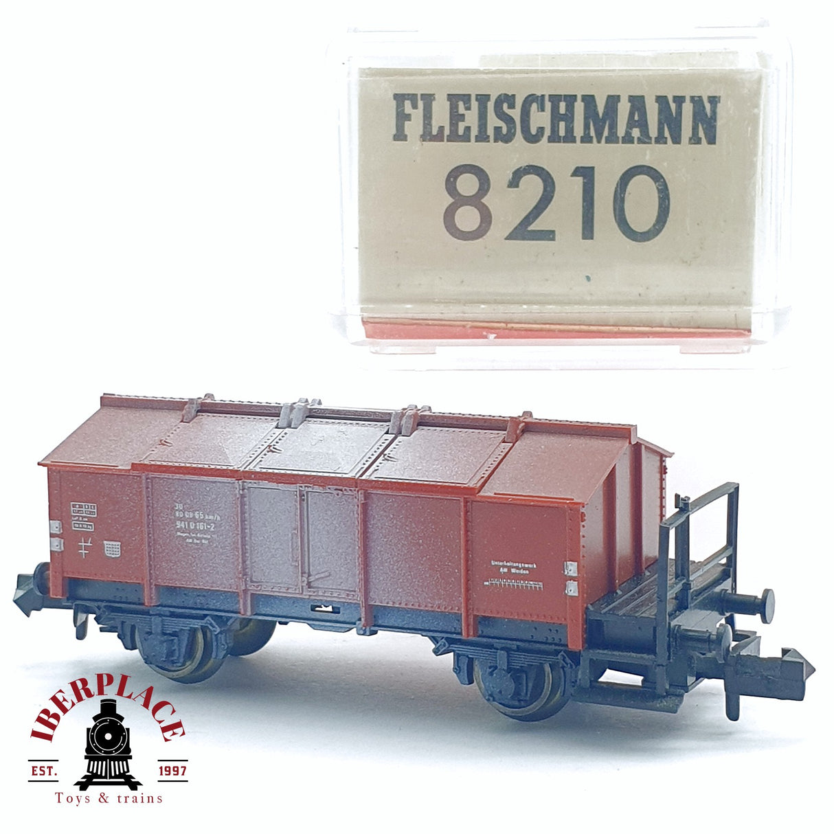 ♻️ 2da mano - Fleischmann 8210 vagón mercancias DB rojo oxido N escala 1:160