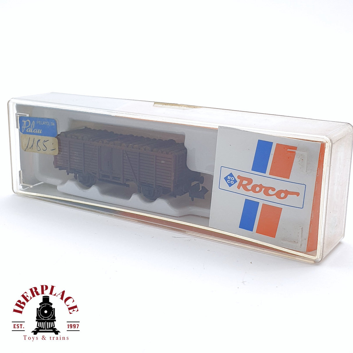 ♻️ 2da mano - Roco vagón de bordes alto con troncos de carga DB  N escala 1:160