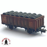 ♻️ 2da mano - Roco vagón de bordes alto con neumáticos de carga DB  N escala 1:160