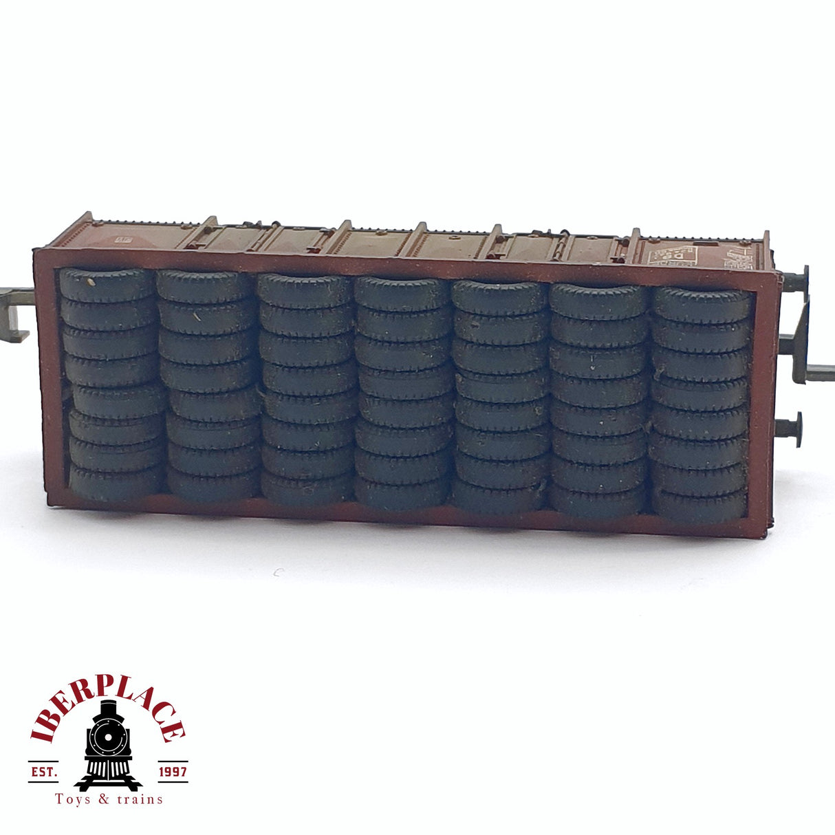 ♻️ 2da mano - Roco vagón de bordes alto con neumáticos de carga DB  N escala 1:160