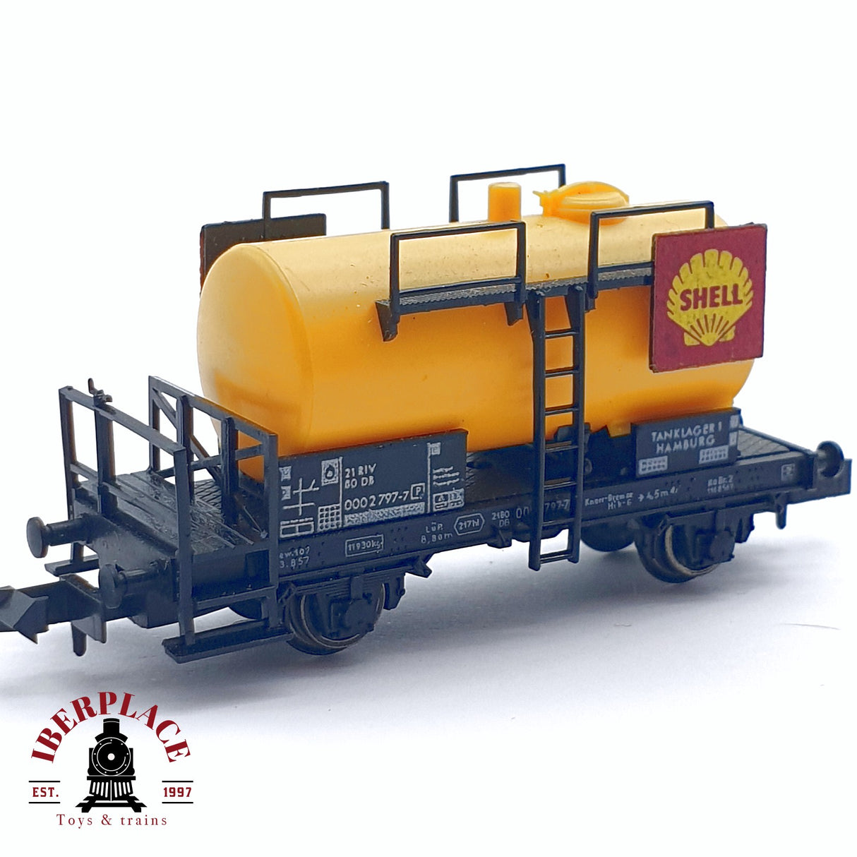 ♻️ 2da mano - Fleischmann 8401 vagon cisterna Shell DB N escala 1:160