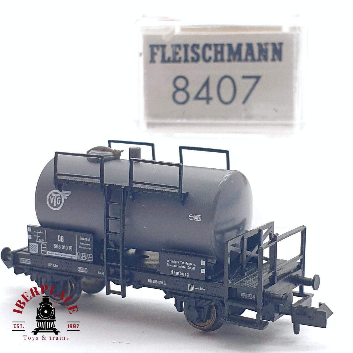 ♻️ 2da mano - Fleischmann 8407 vagón cisterna VTG DB 588 010 N escala 1:160