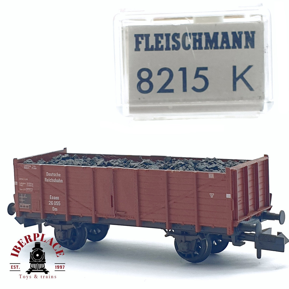 ♻️ 2da mano - Fleischmann 8515K vagón de borde alto DR 26 055 N escala 1:160