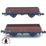 ♻️ 2da mano - Minitrix 2x vagones mercancias de bordes bajos DB N escala 1:160