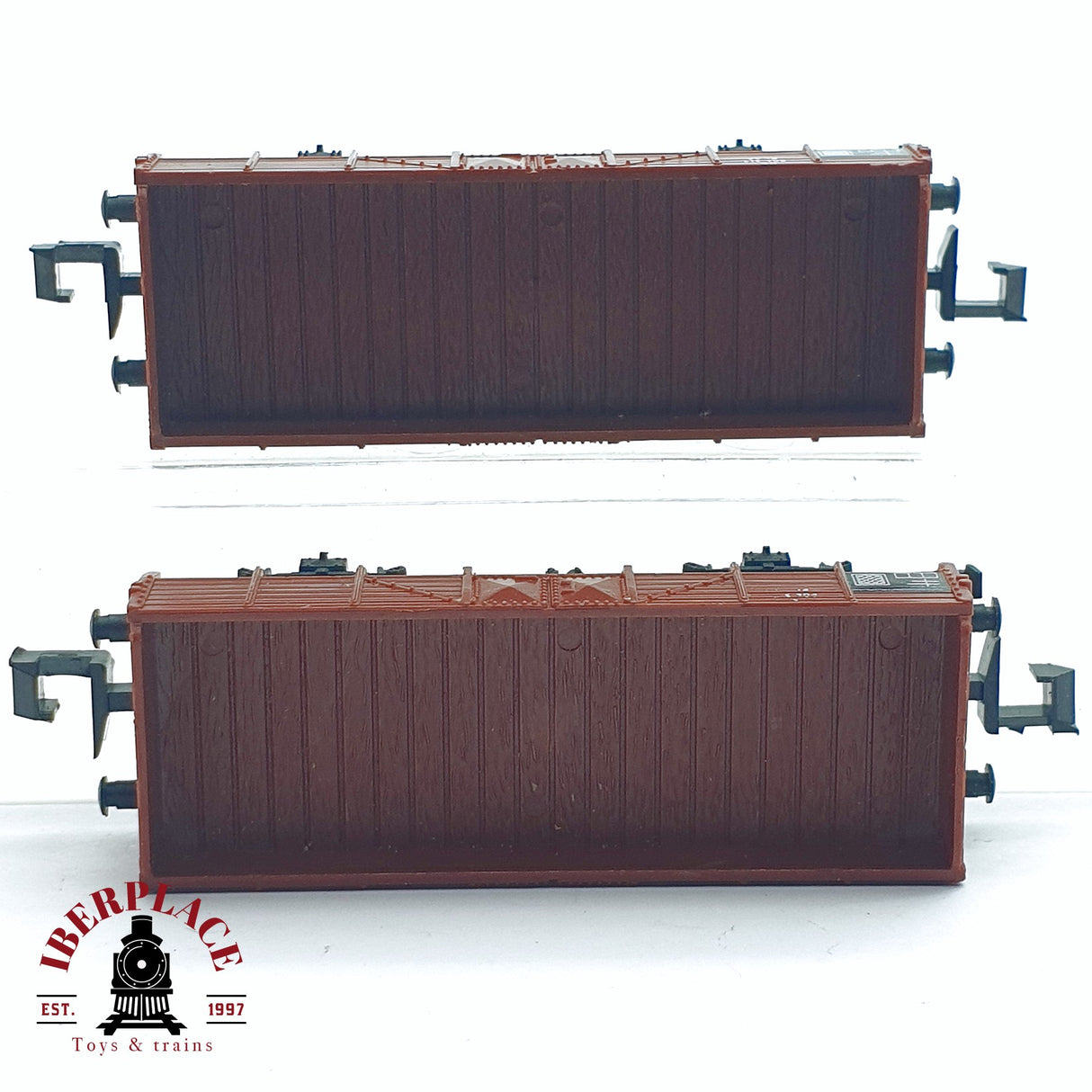 ♻️ 2da mano - Minitrix 2x vagones mercancias de bordes bajos DB N escala 1:160