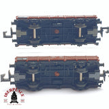 ♻️ 2da mano - Minitrix 2x vagones mercancias de bordes bajos DB N escala 1:160