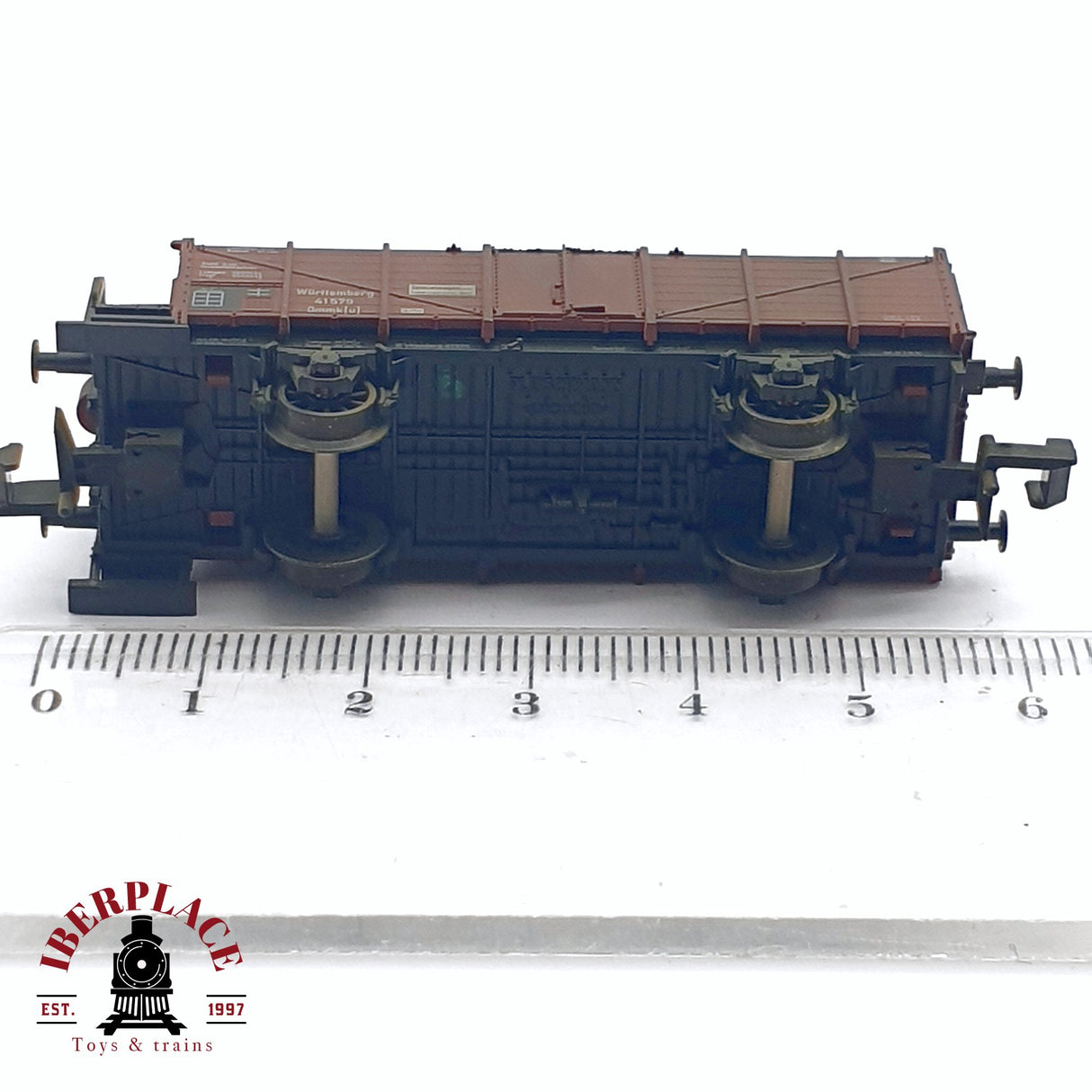 ♻️ 2da mano - Fleischmann 8825K vagon de bordes altos con garita 41579 N escala 1:160