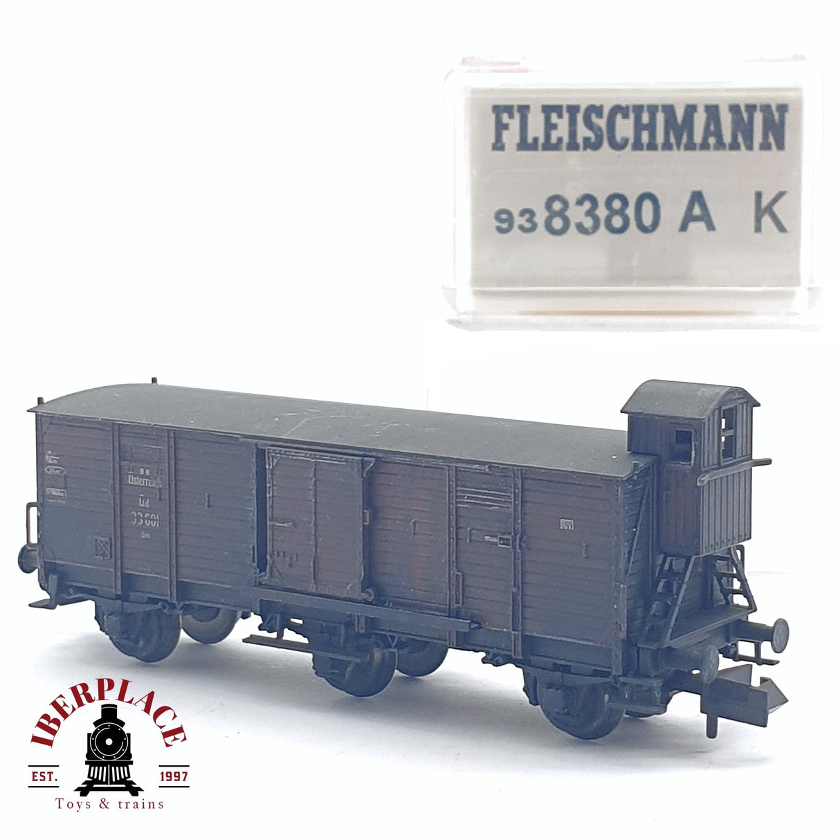 ♻️ 2da mano - Fleischmann 93 8380 A K vagón cerrado ÖBB N escala 1:160