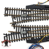 ♻️ 2da mano - 2x Roco desvíos eléctricos izquierda y derecha H0 escala 1:87 E15 2/4