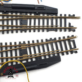♻️ 2da mano - 2x Roco desvíos eléctricos izquierda y derecha H0 escala 1:87 E15 2/4