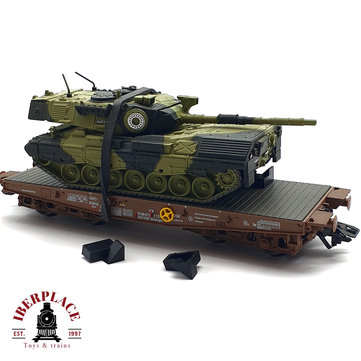 ♻️ 2da mano - Märklin vagón plataforma con carro de combate DB 399 H0 escala 1:87 A11
