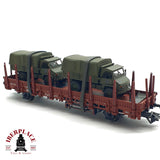♻️ 2da mano - Märklin vagón telero con coches militares EUROP DB H0 escala 1:87 A11
